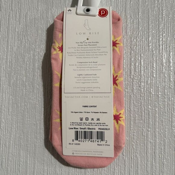 NEW Pure Barre X Tavi Barre Pink Bang Grippy Socks Gym Work Out Yoga Pilates - Picture 4 of 6